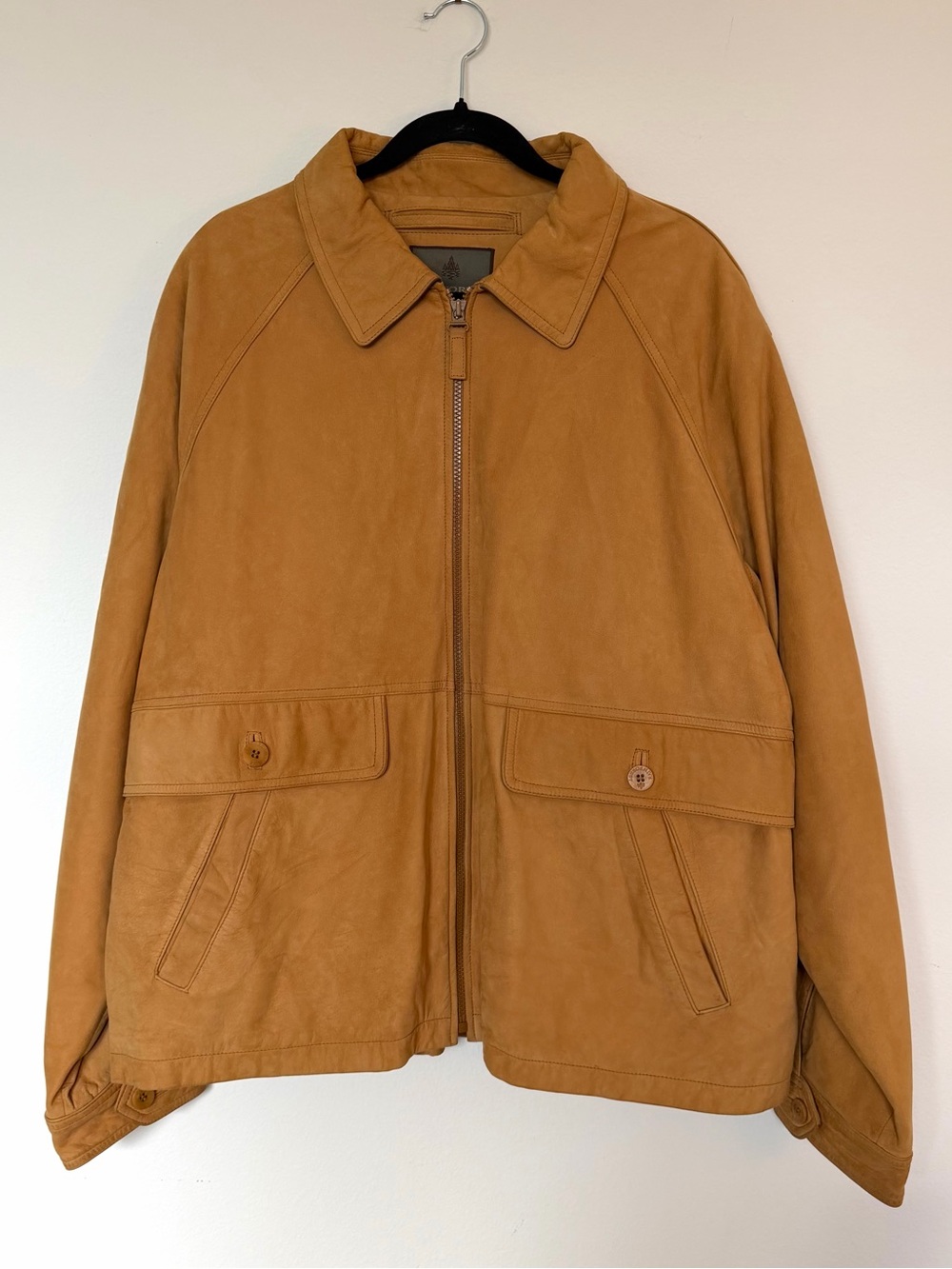 Rainforest Men’s Genuine Leather Jacket XXL Tan Brown Utility Coat